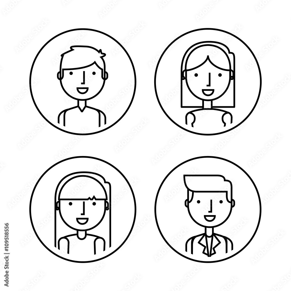 people flat line design people flat line design