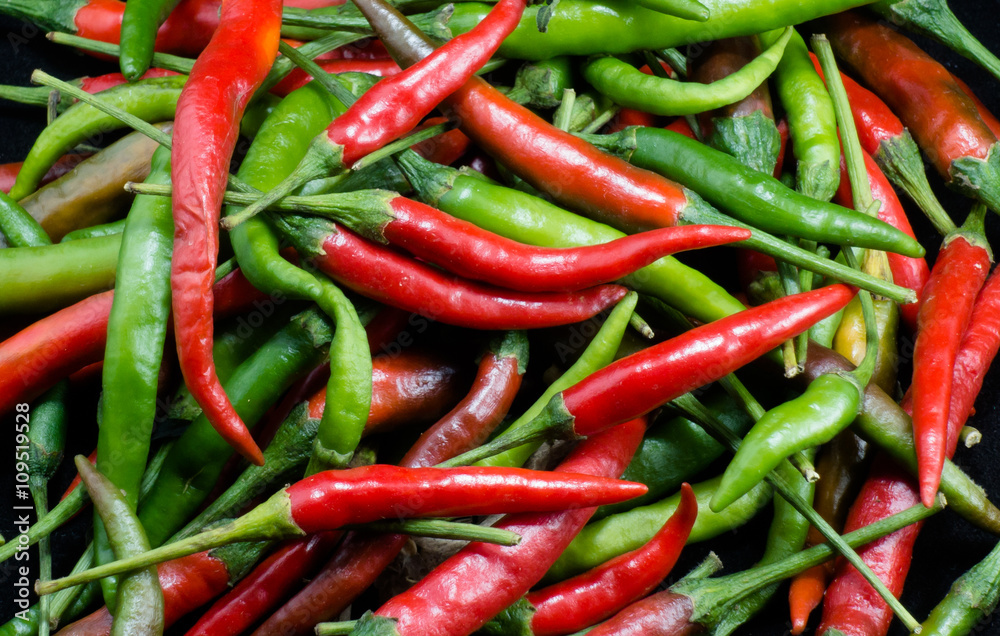 Red & Green Chillies Background