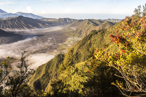 View over Mount Bromo landscape in the morning