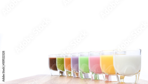 Various Milk Cocktail on white background
