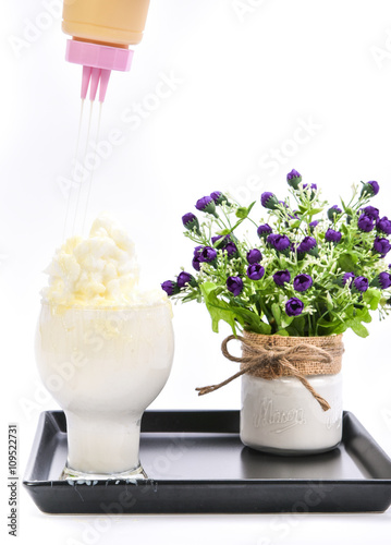 Milkshake on a white background