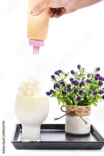 Milkshake on a white background