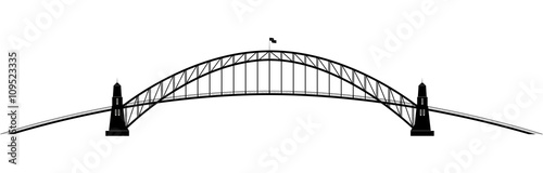 openwork parabolic contour of the metall bridge