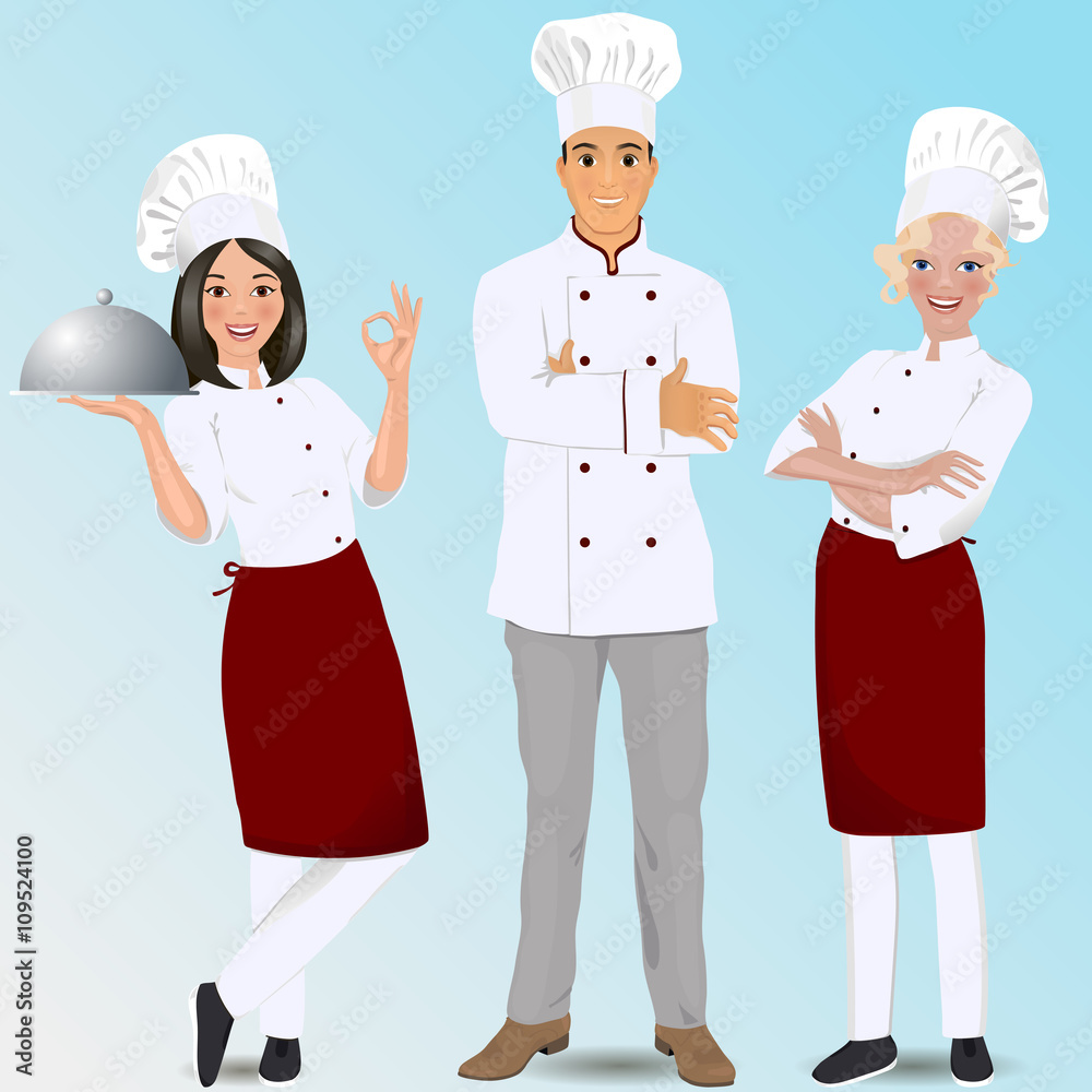 Young professional chefs. Young professional chefs.