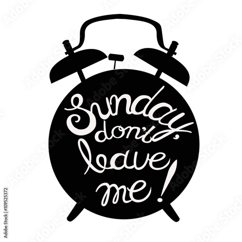 vector  illustration with alarmclock and lettering