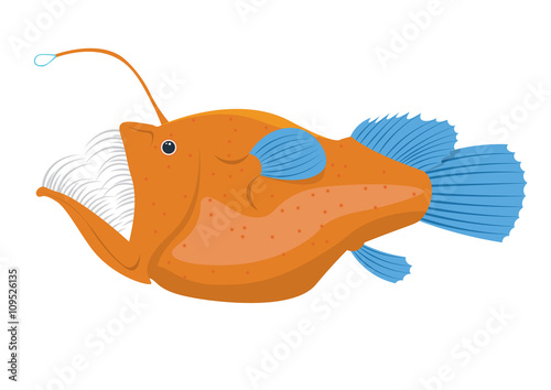 angler fish vector illustration isolated on a white background photo