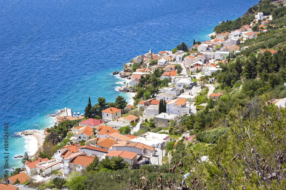 Overlooking a small village on the Adriatic coast