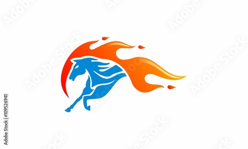 Burning Fire Horse Logo