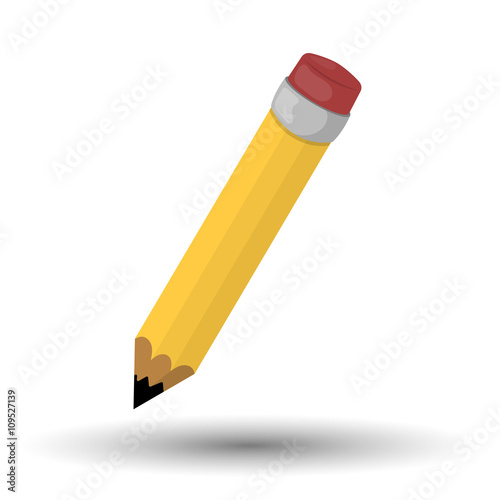 Single pencil colorful vector icon
