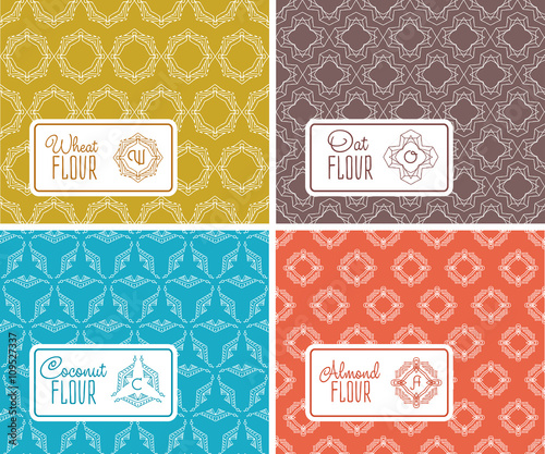 Seamless logo with label for flour packaging