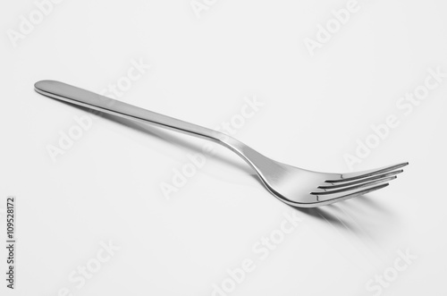 Silverware or flatware set isolated on white background. Concept composition with copy space
