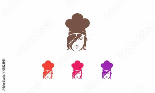 chef cooking woman logo