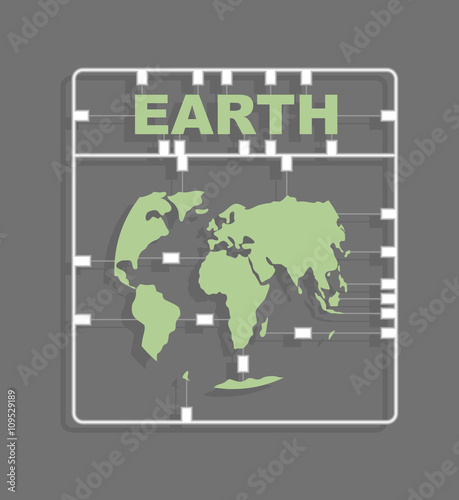 Earth Plastic model kit. Continents. World map