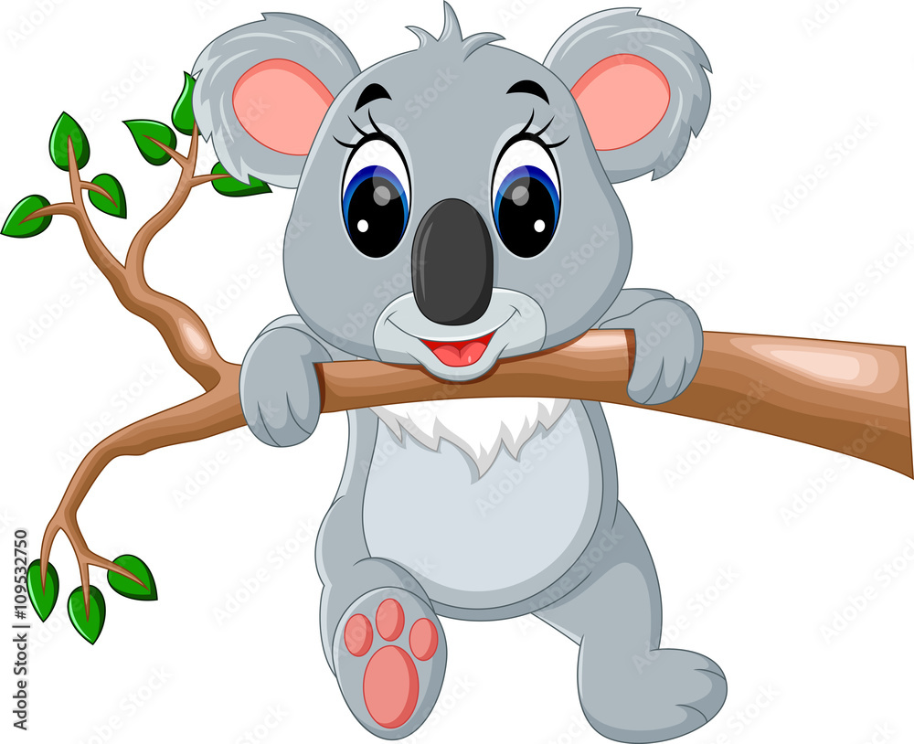 Naklejka premium Śliczna koala kreskówka