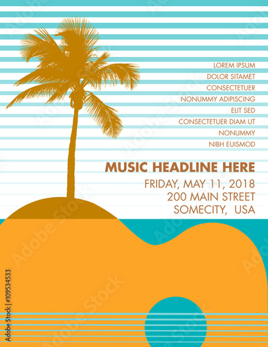Holiday festive music poster template with space for your text