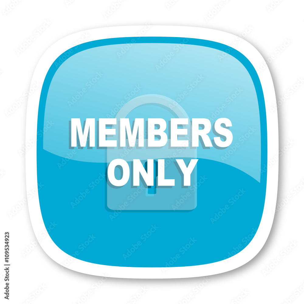 members only blue glossy web icon members only blue glossy web icon