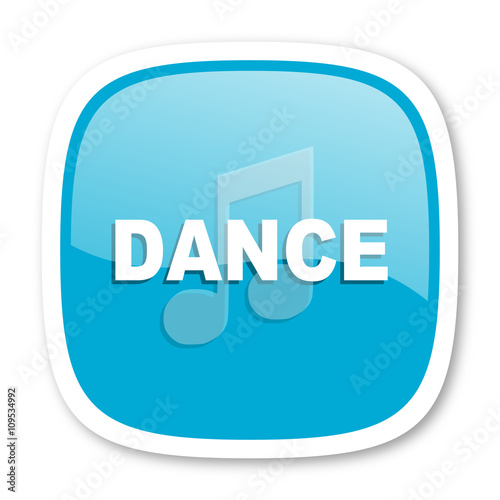 dance music blue glossy web icon photo