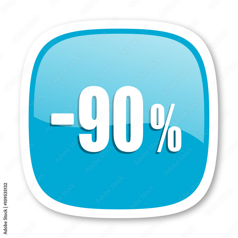 90 percent sale retail blue glossy web icon 90 percent sale retail blue glossy web icon