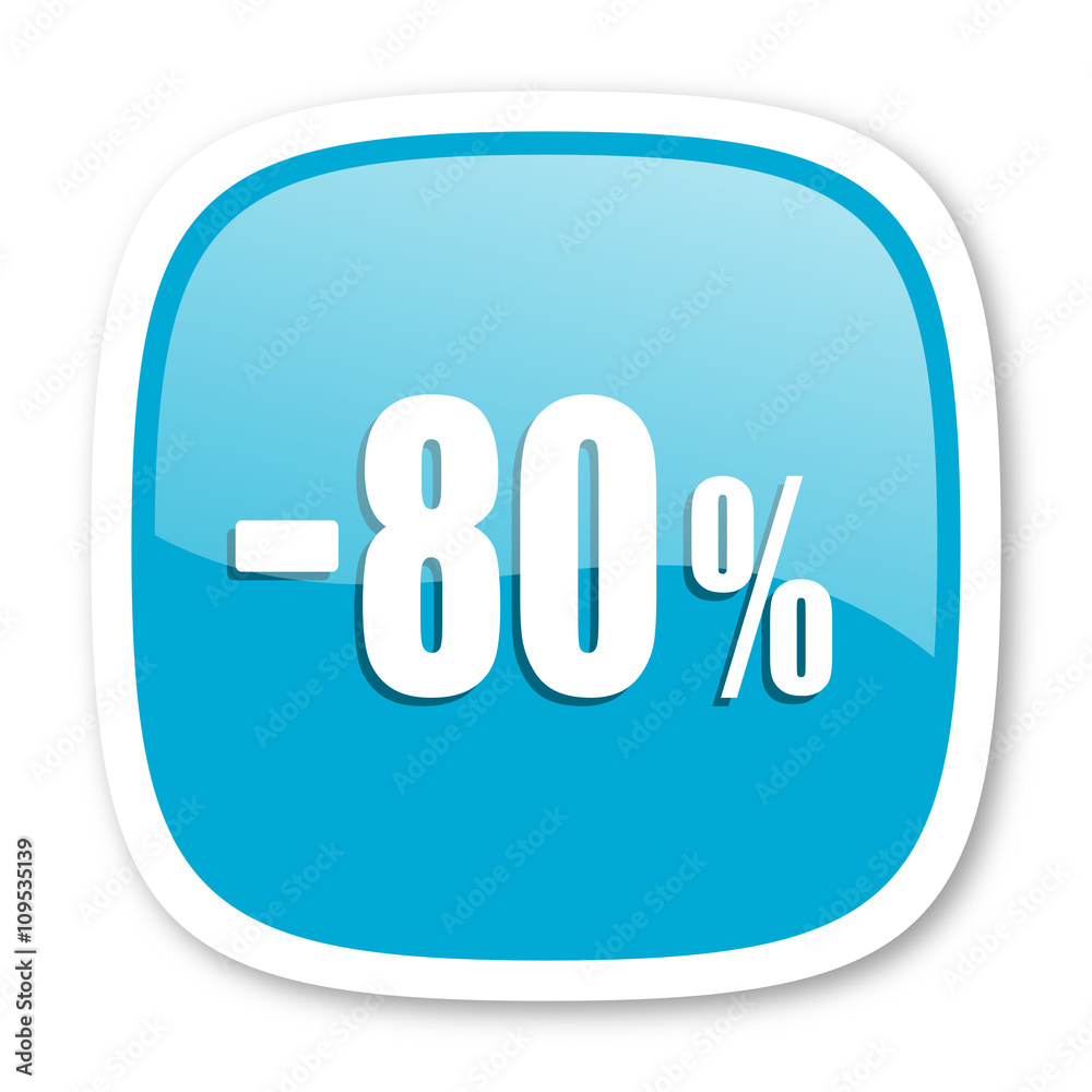80 percent sale retail blue glossy web icon 80 percent sale retail blue glossy web icon