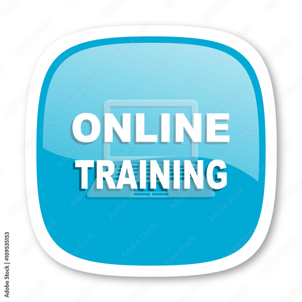 online training blue glossy web icon online training blue glossy web icon