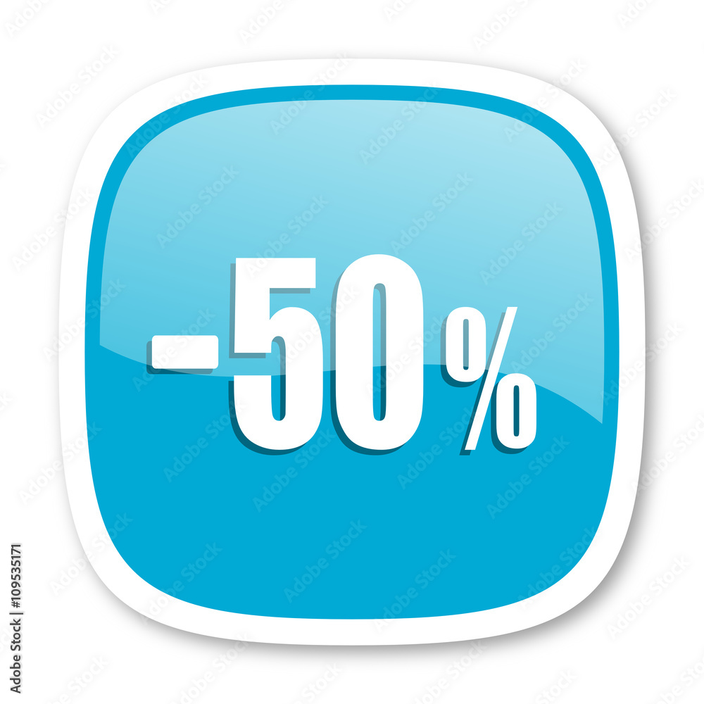 50 percent sale retail blue glossy web icon 50 percent sale retail blue glossy web icon
