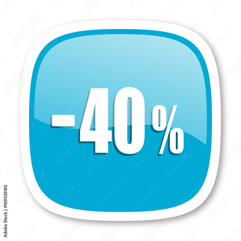 40 percent sale retail blue glossy web icon 40 percent sale retail blue glossy web icon