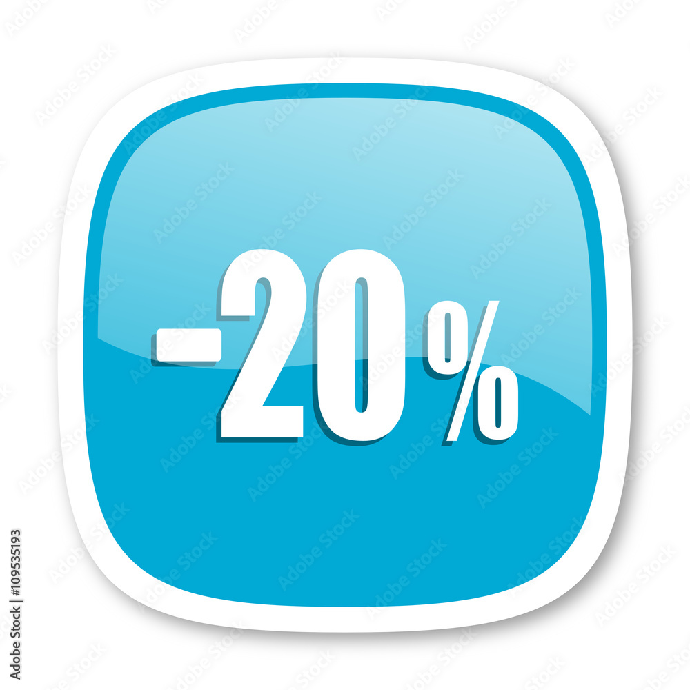 20 percent sale retail blue glossy web icon 20 percent sale retail blue glossy web icon
