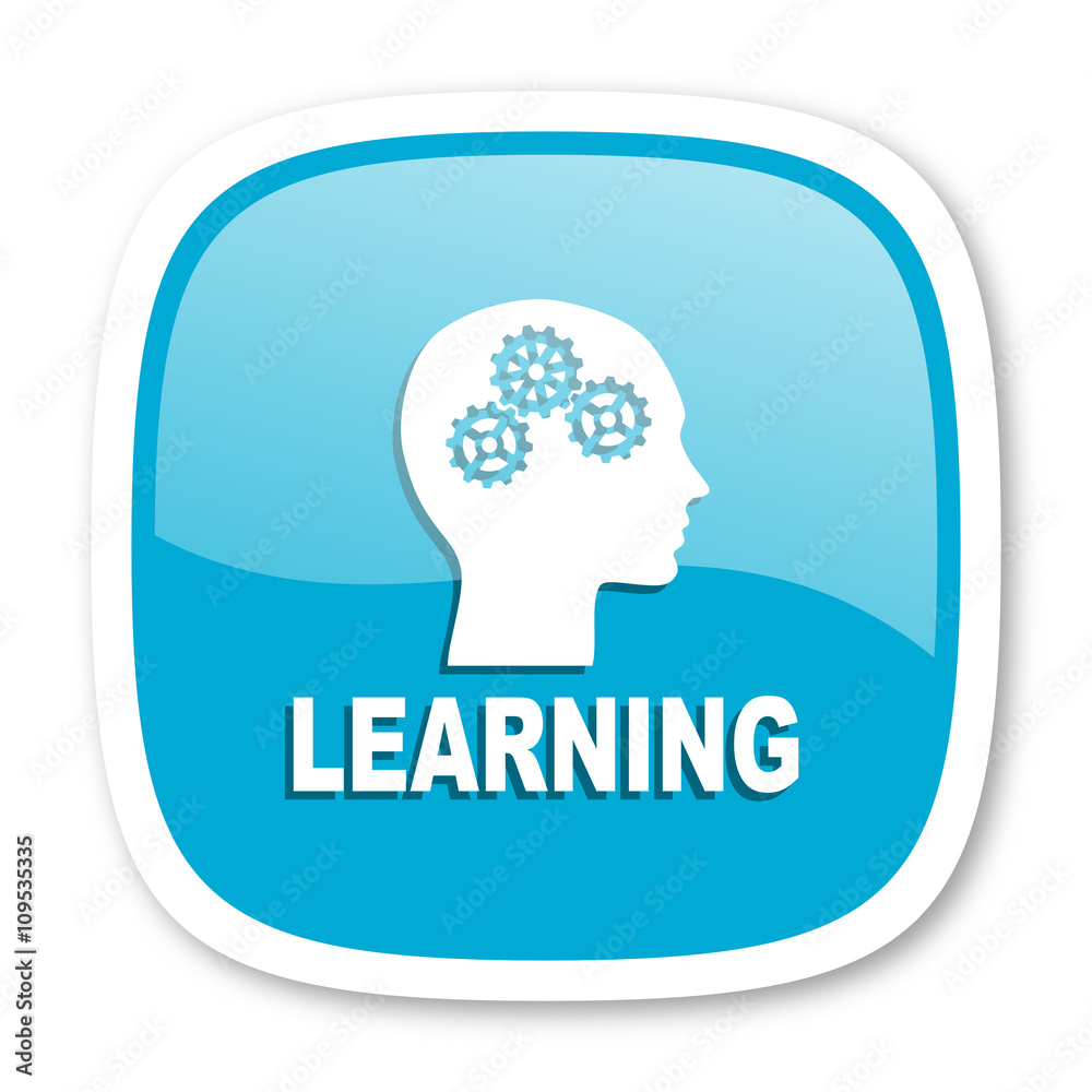 learning blue glossy web icon learning blue glossy web icon