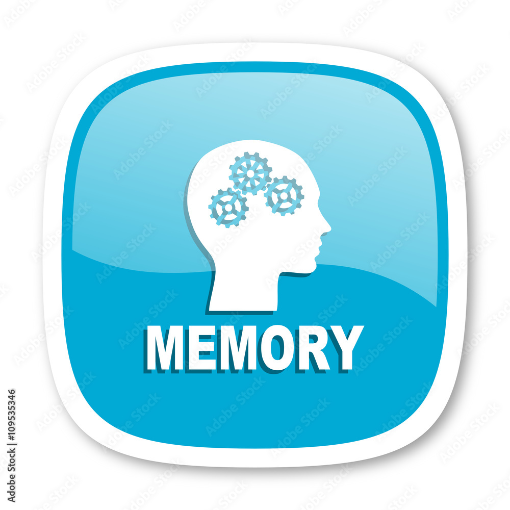 memory blue glossy web icon