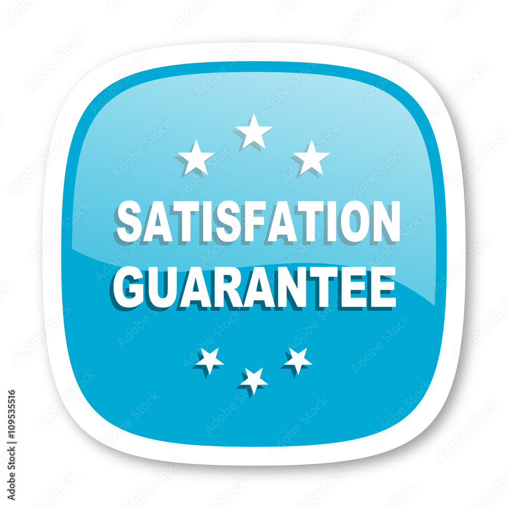 satisfaction guarantee blue glossy web icon satisfaction guarantee blue glossy web icon