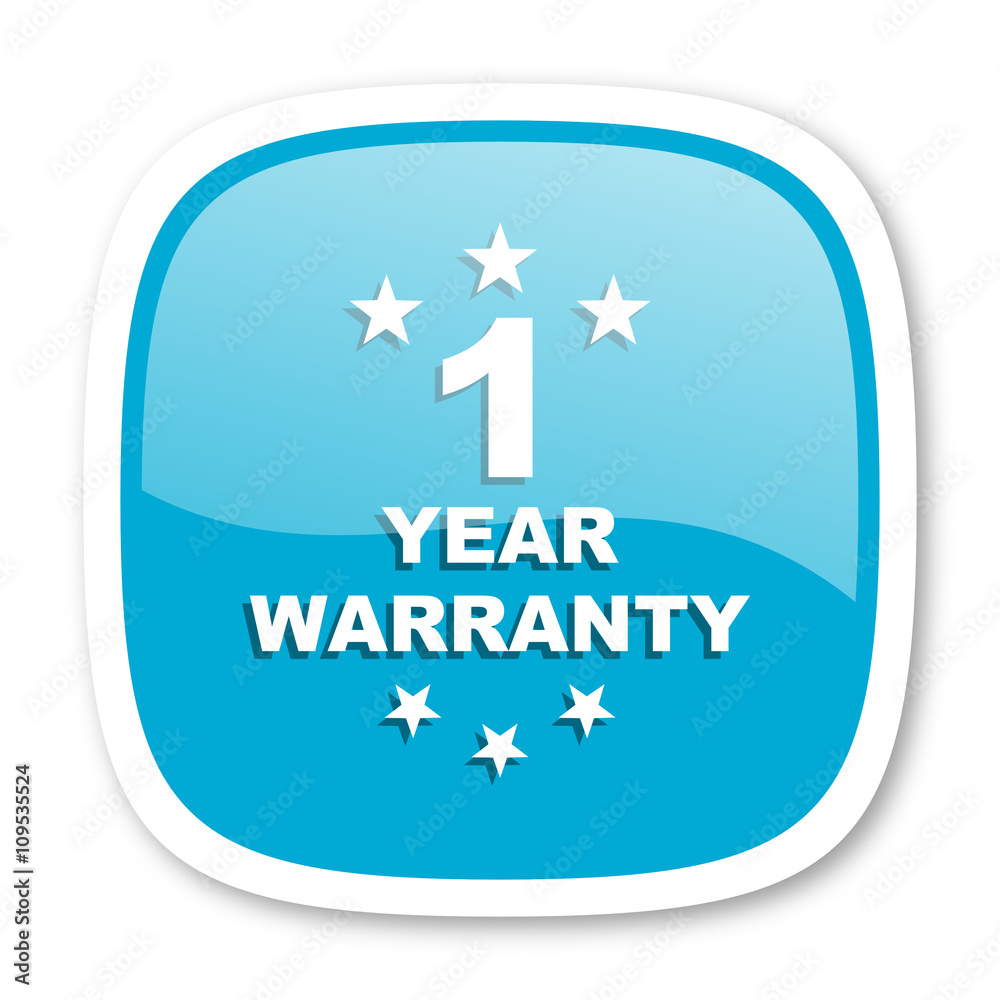 warranty guarantee 1 year blue glossy web icon warranty guarantee 1 year blue glossy web icon