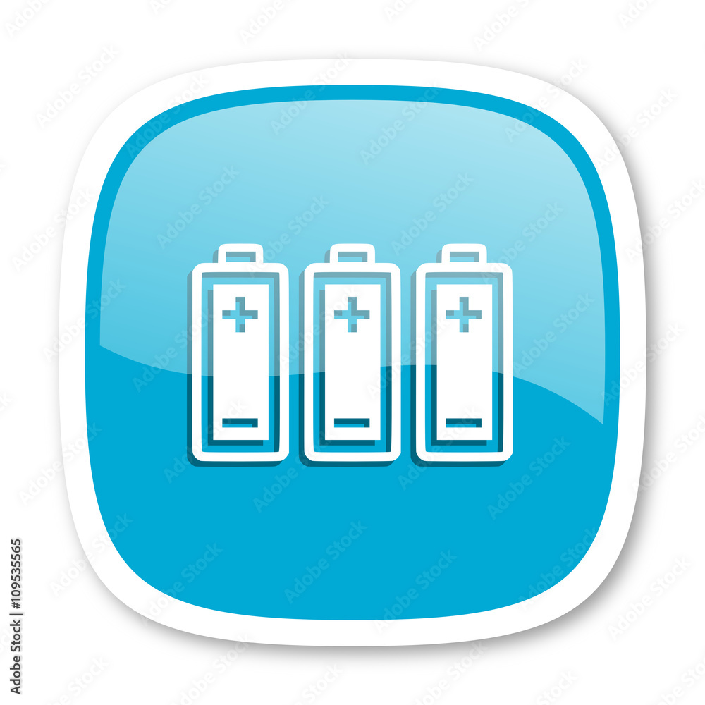 battery blue glossy web icon battery blue glossy web icon