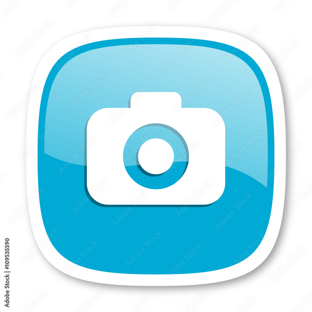 photo camera blue glossy web icon photo camera blue glossy web icon