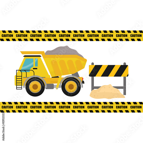 Construction design. truck icon. repair concept, vector illustration