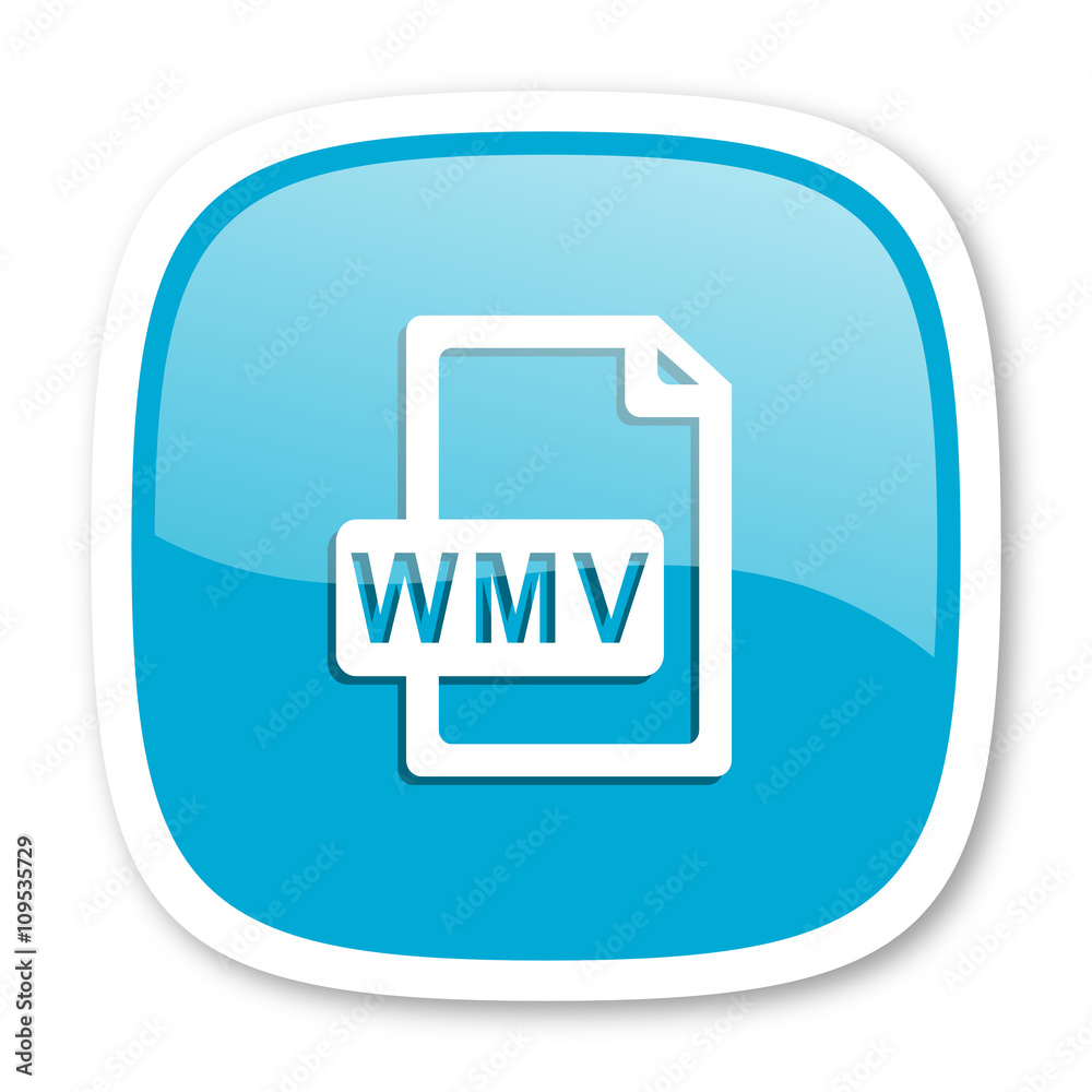 wmv file blue glossy web icon wmv file blue glossy web icon