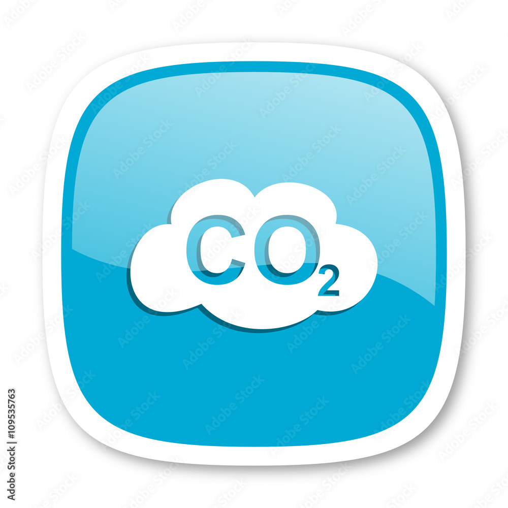 carbon dioxide blue glossy web icon carbon dioxide blue glossy web icon
