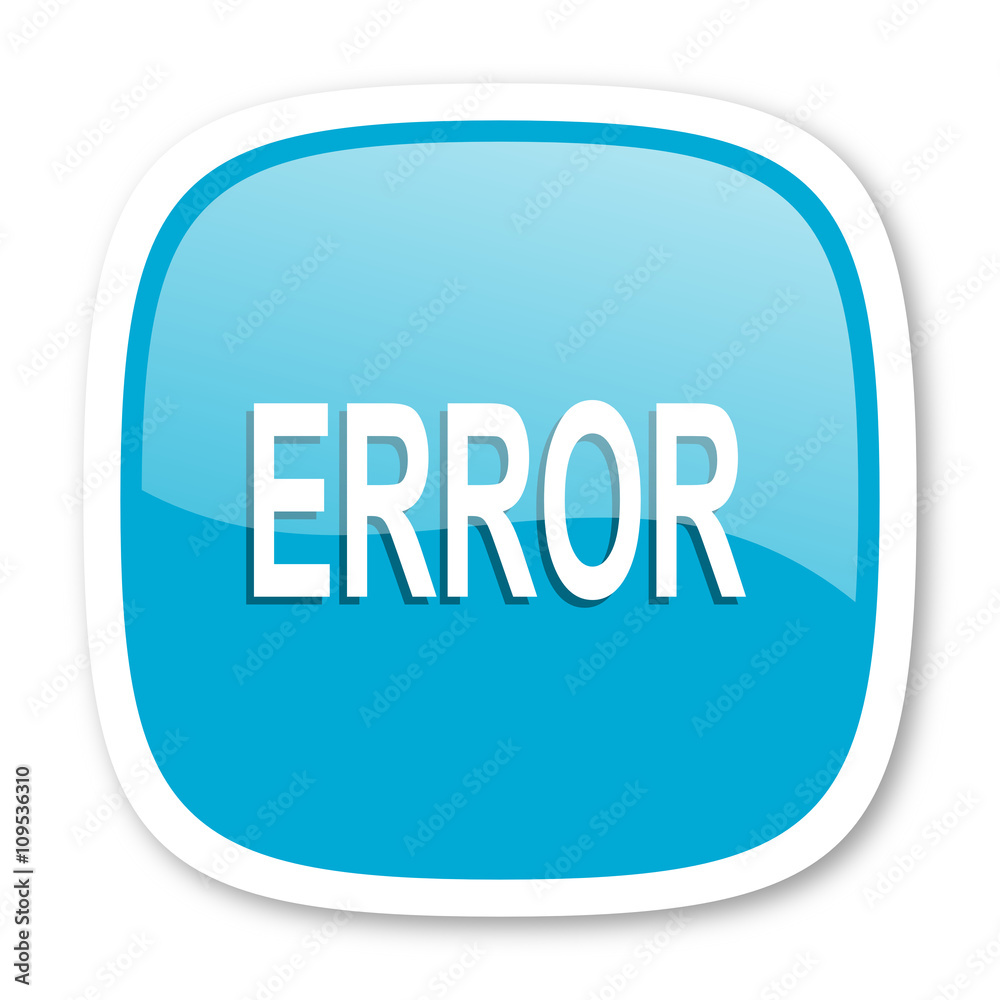 error blue glossy web icon