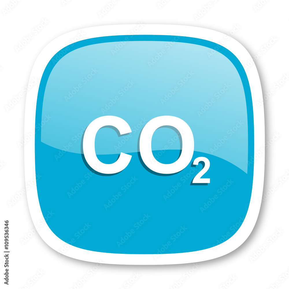 carbon dioxide blue glossy web icon carbon dioxide blue glossy web icon