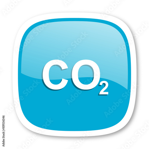 carbon dioxide blue glossy web icon