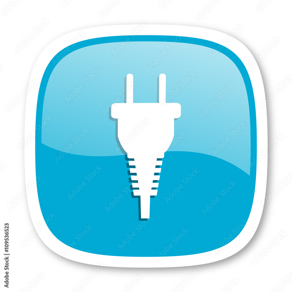 plug blue glossy web icon plug blue glossy web icon