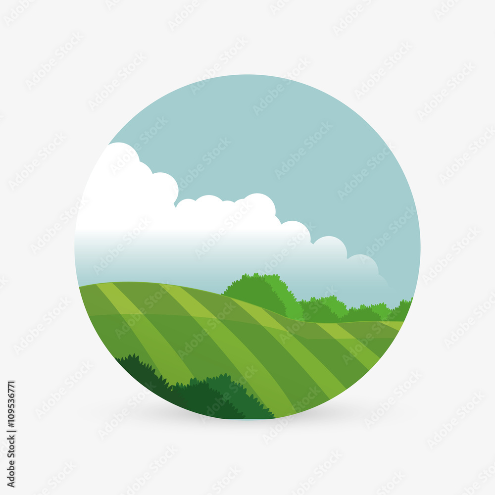 Farm design. landscape icon. nature concept, vector illustration