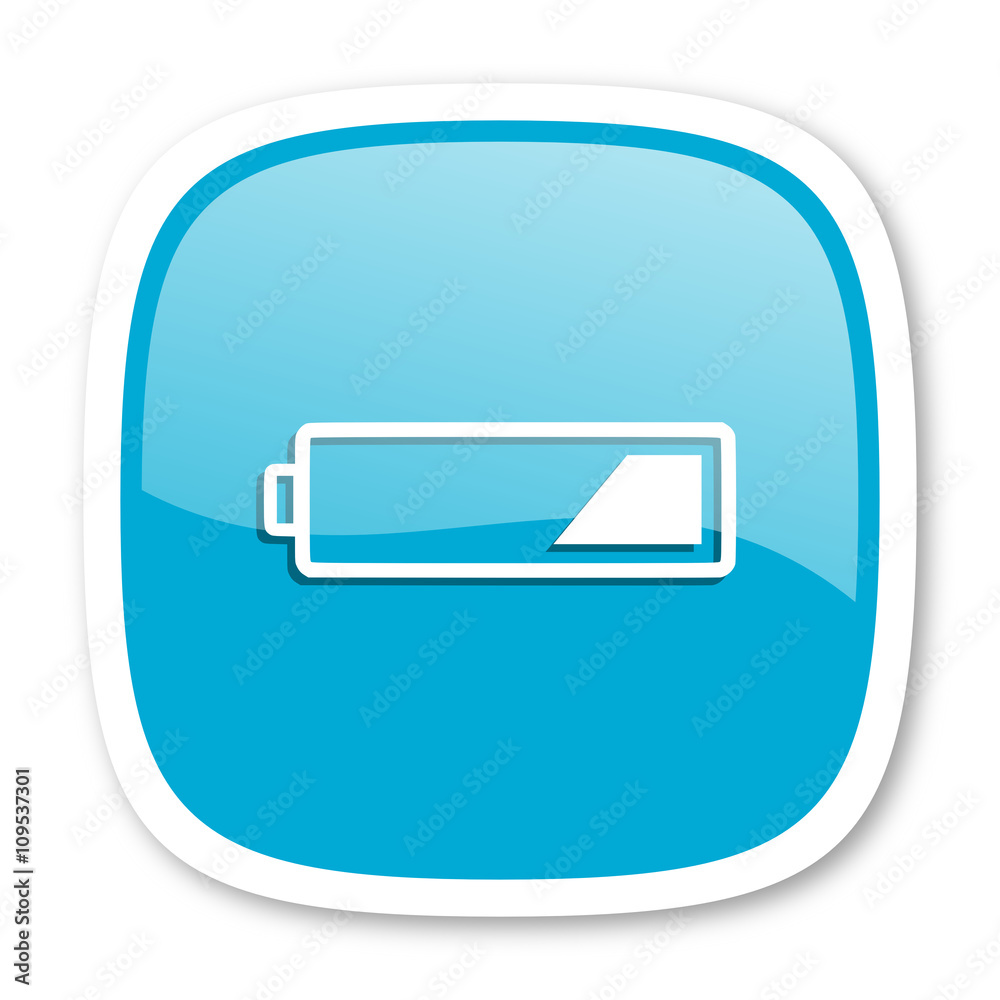 battery blue glossy web icon battery blue glossy web icon