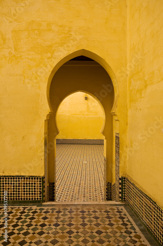 Morocco. Meknes. Inside of the Mausoleum of Moulay Ismail