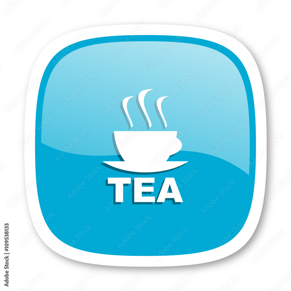 tea blue glossy web icon