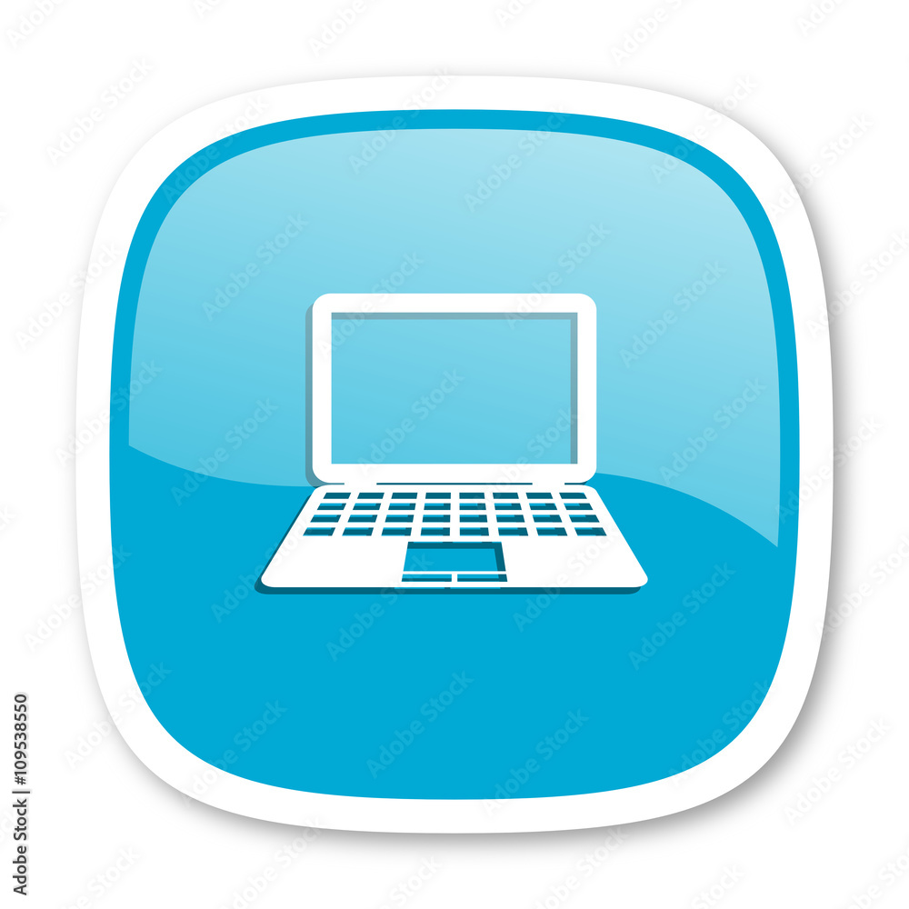 computer blue glossy web icon computer blue glossy web icon