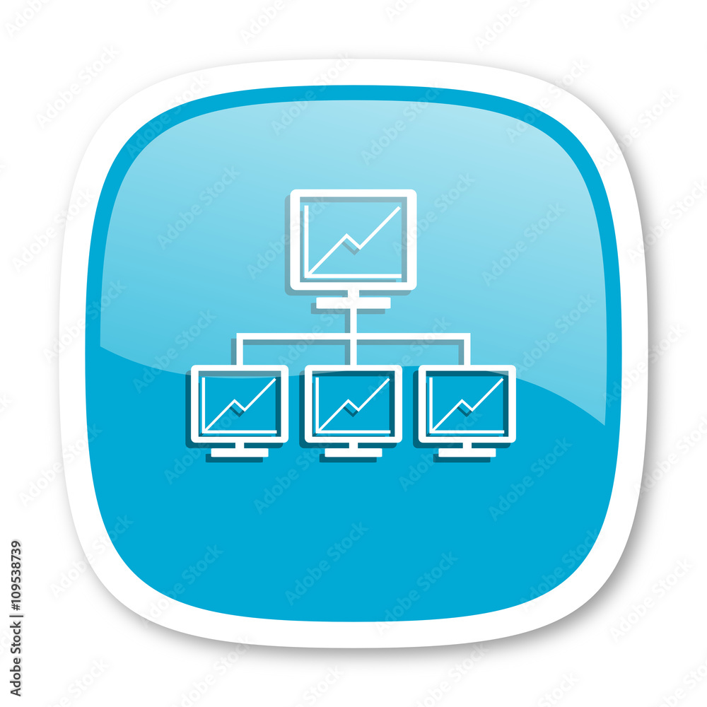 network blue glossy web icon