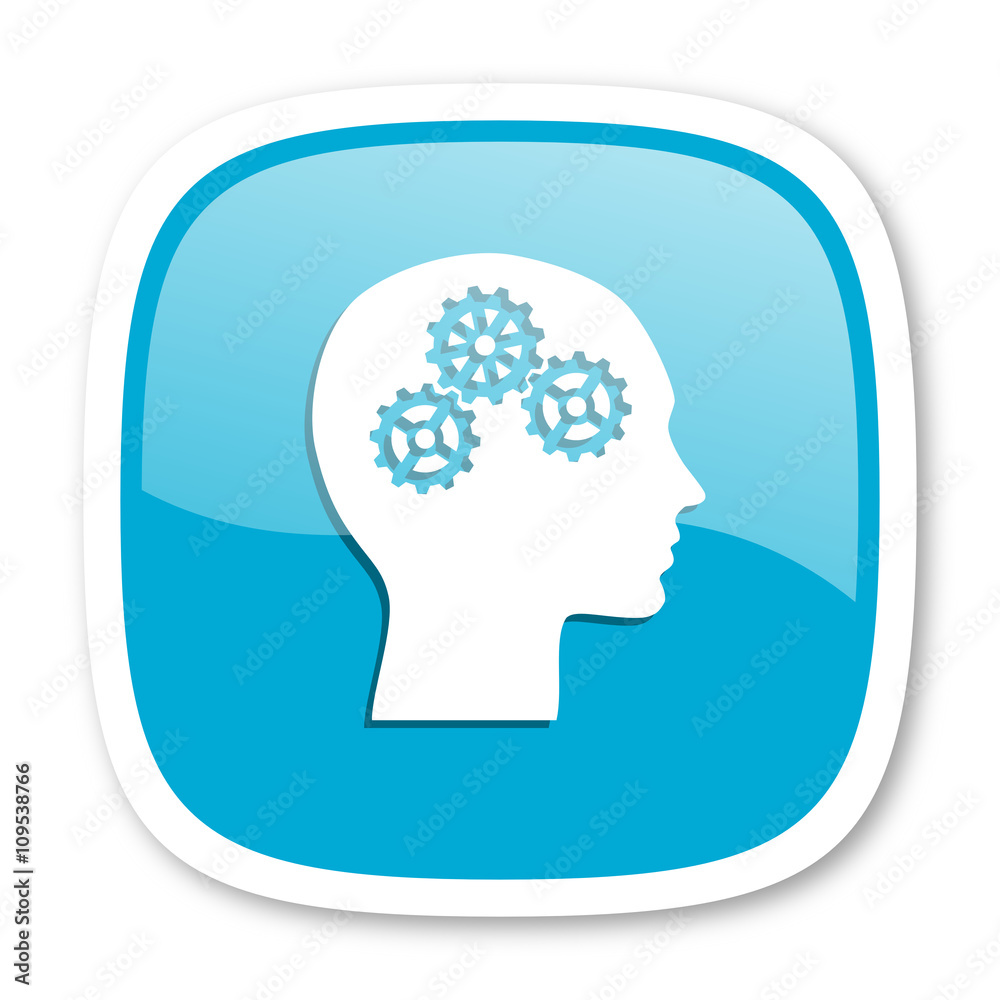 head blue glossy web icon