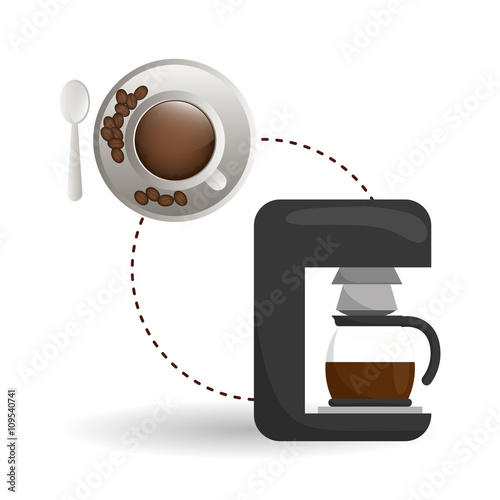 Coffee design. breakfast conceptl. white background