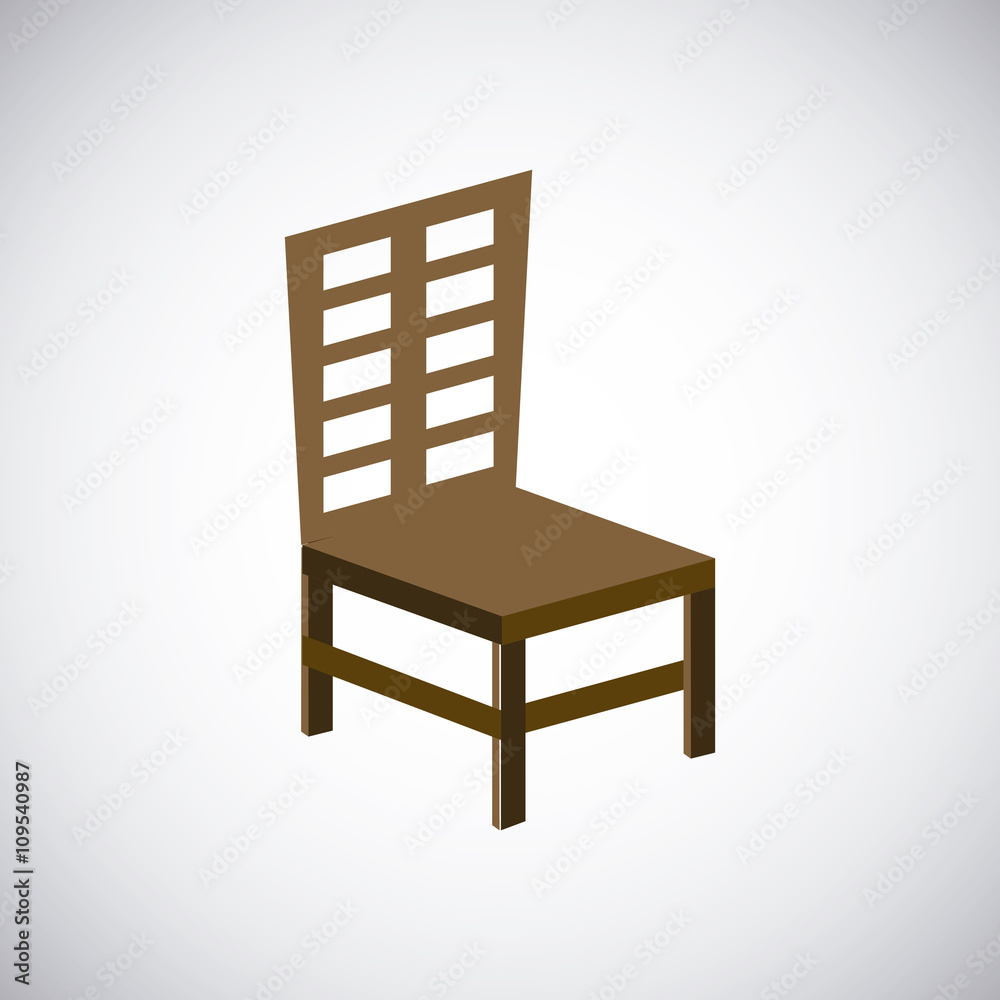 Wood Chair design. seat icon. furniture concept, vector illustration Wood Chair design. seat icon. furniture concept, vector illustration