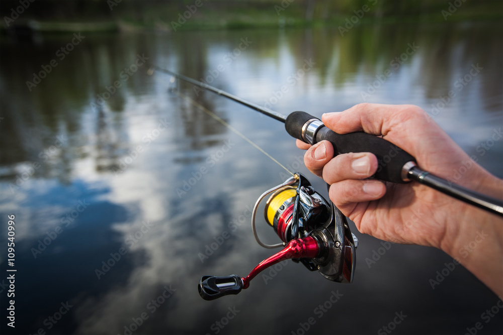 Fishing, spinning reel Fishing, spinning reel